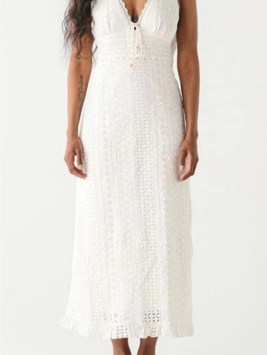 Dex Dresses & Skirts - Dex White Crochet Maxi Dress